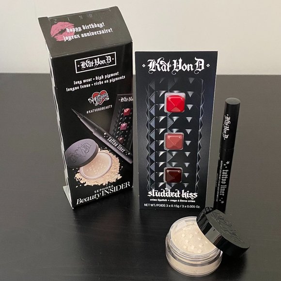 Kat Von D Beauty 3 -pc Set (Tattoo Liner, Setting Powder and Lipstick Set) - Picture 1 of 16